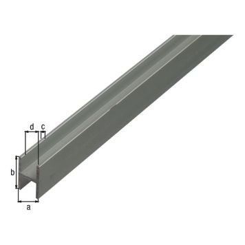 Gah Alberts H-profil eloxeret alu 13,5x22x1000 mm