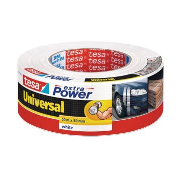 Tesa lærredstape Extra Power Universal hvid 50 m x 50 mm