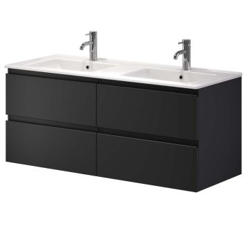 Camden badmøbelsæt Integrated dobbelt sort 120 cm