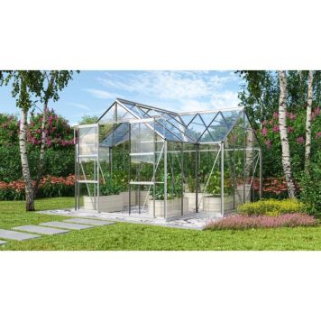 Vitavia drivhus Sirius 13 m² alu hærdet glas inkl. sokkel 