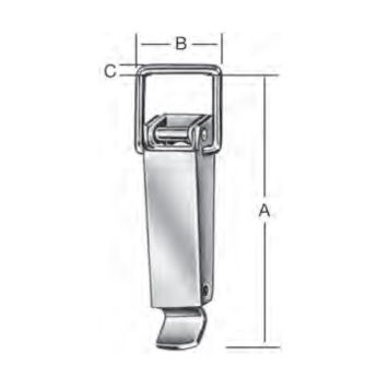 Vormann kasselukkebeslag rustfri stål 70x31mm