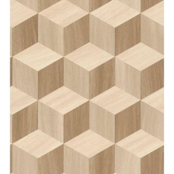 Rasch tapet træ 3D brun/beige