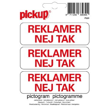 Pickup skilt reklamer nej tak 10x10 cm 3 stk.