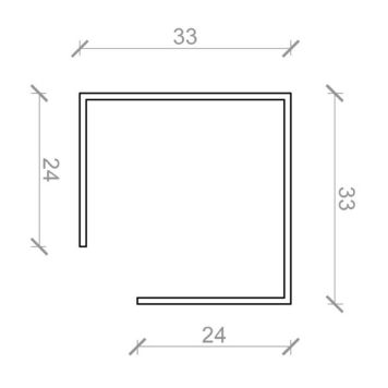 BMC samlemuffe blank 24x24x2500 mm