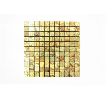 Mosaik Map selvklæbende metal guld 29 x 29 cm