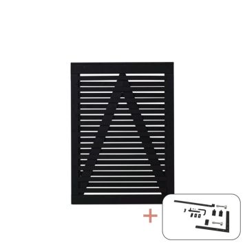 Plus enkeltlåge Osaka sort inkl. beslag 100x136 cm