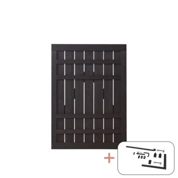 Plus enkeltlåge Rustik sort inkl. beslag 100x138 cm