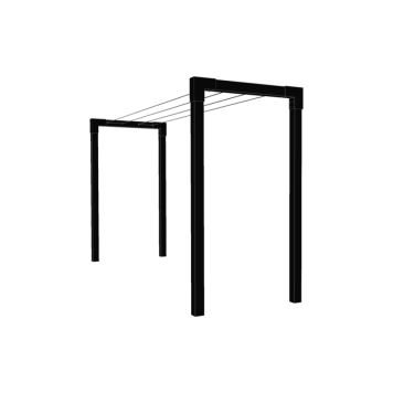 Plus Cubic tørrestativ model 2 trykimprægneret sort 400x108x199 cm