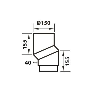 Aduro S-bøjning forskydning 40 mm sort