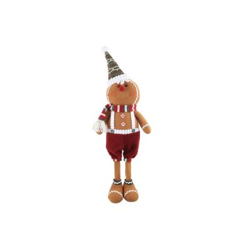 Julefigur brunkage m/teleskopben stof H65 cm