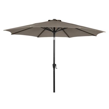 Parasol m/krank og tilt Dusty Walnut alu Ø3 m 