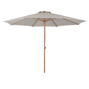 Parasol beige teaklook Ø3,5 m 