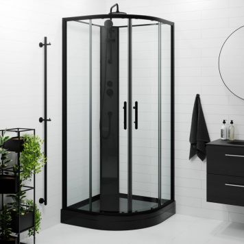 Granvik brusepanel sort glas 20x215 cm  