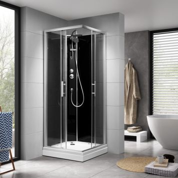 Granvik bagglas sort glas 80x80x215 cm