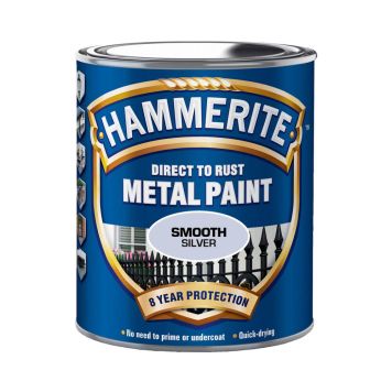 Hammerite metalmaling glateffekt sølvgrå 0,25 L
