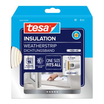 Tesa tætningsliste Premium Flexible hvid 6 m