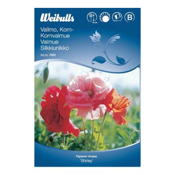 Weibulls blomsterfrø kornvalmue Shirley
