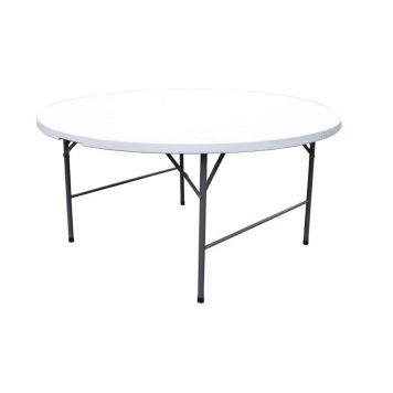 Foldbart bord rund hvid Ø152 cm