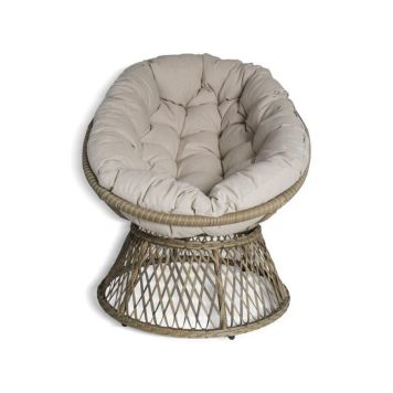 Loungestol Birla rattan drejbar med hynde Ø107 cm
