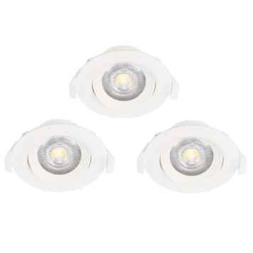 Eglo indbygningsspots LED Sartiano Ø9 cm kipbar 3 stk.