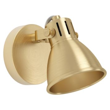 Eglo LED-spotlampe Seras børstet messing GU10 Ø10 cm