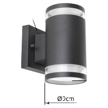 Globo væglampe Alcala udendørs sort GX53 Ø10 cm