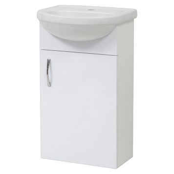 Milano badmøbel 40 cm hvid m/vask