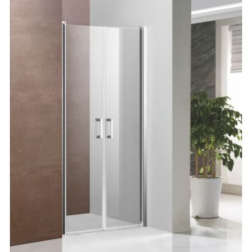 Lund brusedøre transparent/krom 90x190 cm 2 stk.