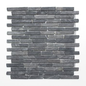 Mosaik Nero natursten sort mix 30,5 x 30,5 cm