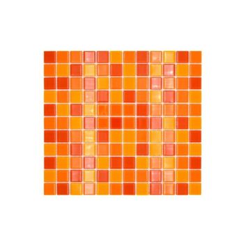 Mosaik gul/orange/rød 327x302x4 mm