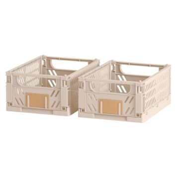 Foldbar opbevaringskasse natural 17x12,5x7 cm 2 stk.