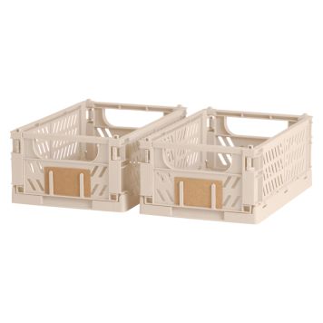 Foldbar opbevaringskasse natural 25x16,5x10 cm 2 stk.