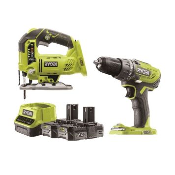 Ryobi værktøjssæt 2 maskiner One+ 18V inkl. akku/lader