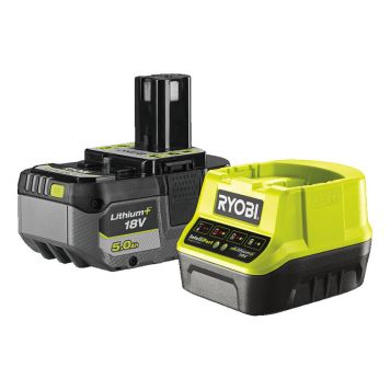 Ryobi startsæt RC18120-150X One+ 18V Li-Ion 5,0Ah m/batteri og lader