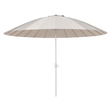 Sunfun Lily parasol m/krank og tilt stål/polyester hvid/grå Ø270 cm