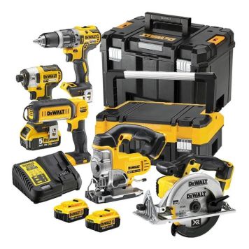 DeWalt værktøjssæt 5 maskiner m/batterier & lader