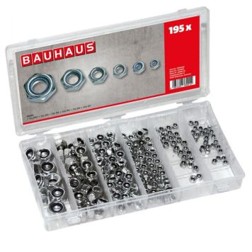 Møtrikker sortiment 195 stk metal