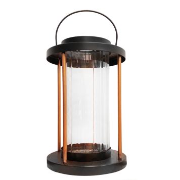 Garden Life lanterne metal sort m/kobber søjler H33 cm