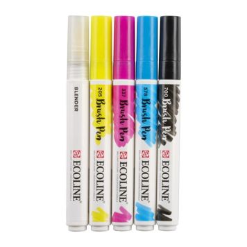 Ecoline brush pen 5 stk