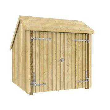 Plus redskabsrum cykelskur m/dobbeltdør 4,6 m² ubehandlet 229x248x250 cm