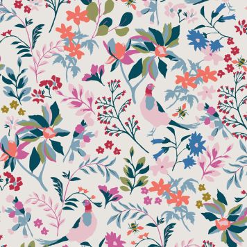 Joules Woodland tapet blomster 10,05x0,52m creme