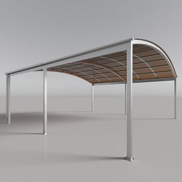 Genua carport Casa dobbelt bronze galv. stål 5,5x5,8x2,42 m