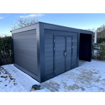 Allview tilbygning til Cubic skur sort 200x240x330 cm
