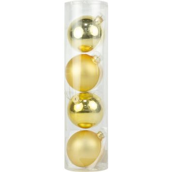 Julekugler guld glas Ø10 cm 4 stk.