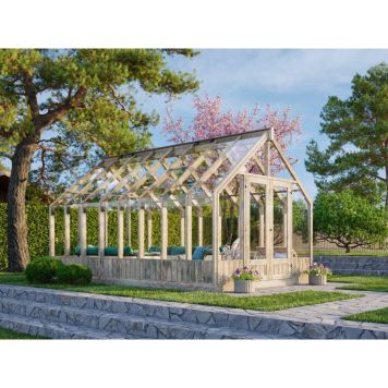 Palmako havestue Emilia grå trykimprægneret 13,8 m²