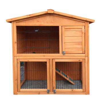 Hortus kaninbur træ brunbejdset 101,5x54,7x100cm