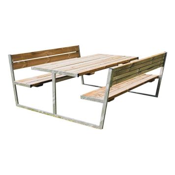 Hortus bord-/bænkesæt Balder inkl. ryglæn trykimpræg. 180x205x85 cm