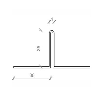 BMC samleprofil alu sort 25x60x2500 mm
