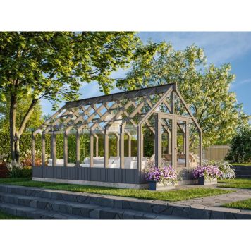 Palmako havestue Emilia malet mørkegrå 13,8 m²