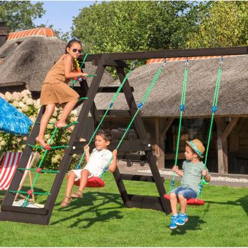 Jungle Gym klatremodul Climb Xtra fyrretræ sort 287x238x215 cm 